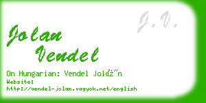 jolan vendel business card